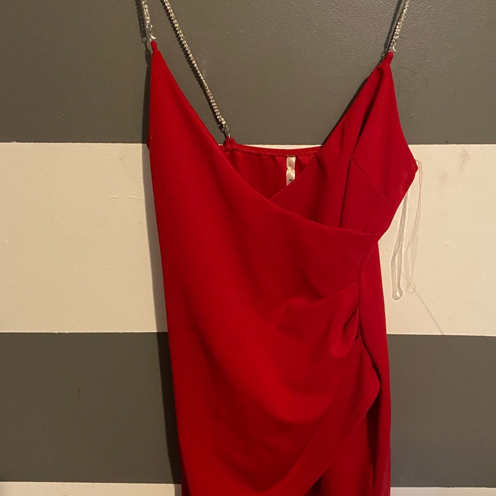 Red mini dress